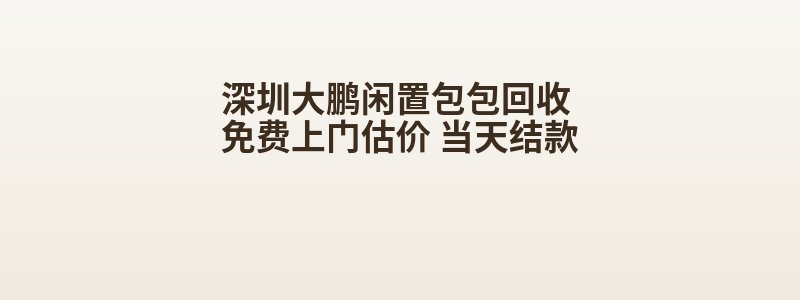 深圳大鹏闲置包包回收 免费上门估价 当天结款